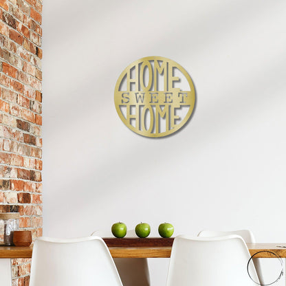 Home Sweet Home Circle Metal Art Wall Sign - Mallard Moon Gift Shop