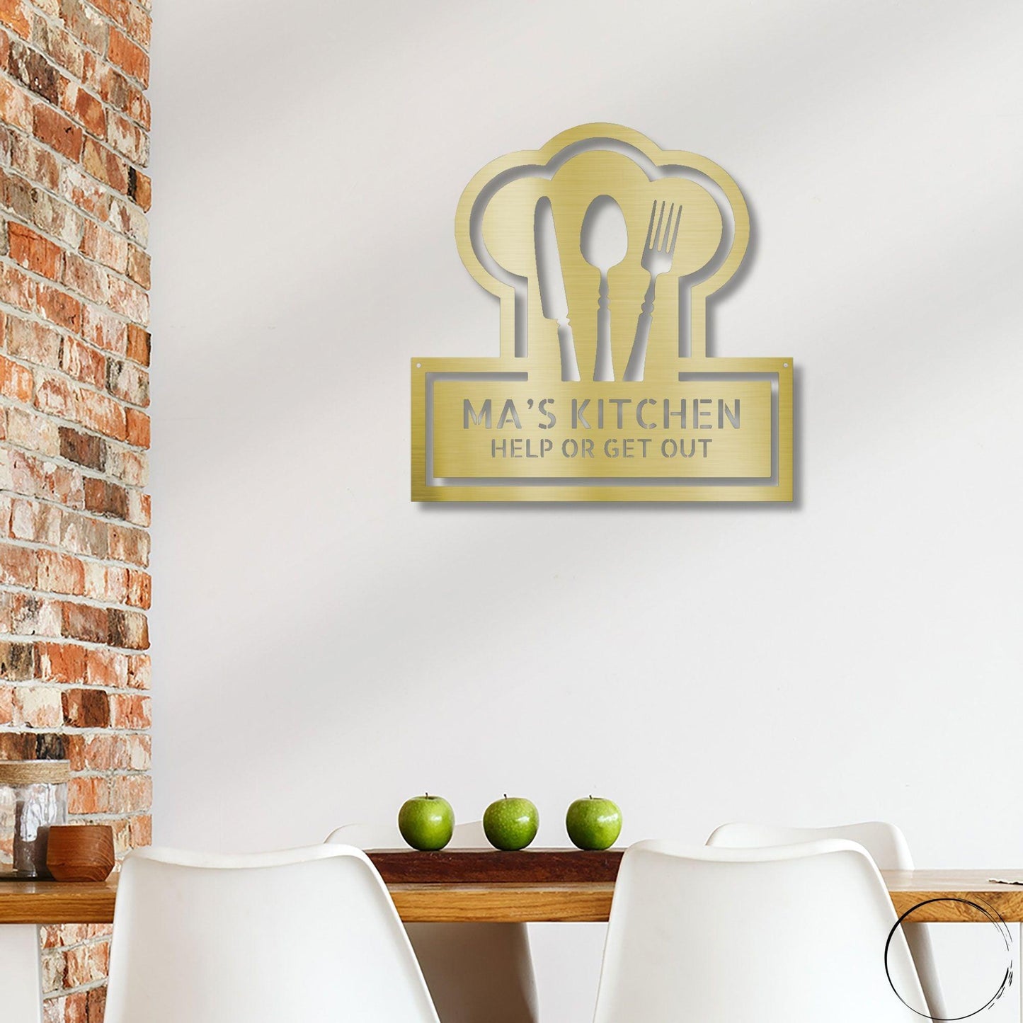 Personalized Kitchen Art - Laser-Cut Metal Wall Sign with Chef Hat Design - Mallard Moon Gift Shop