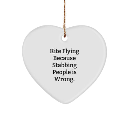 Kite Flying Funny Heart Ornament, Gifts from Friends for Kite Flying Lovers, Unique Christmas Unique Gifts