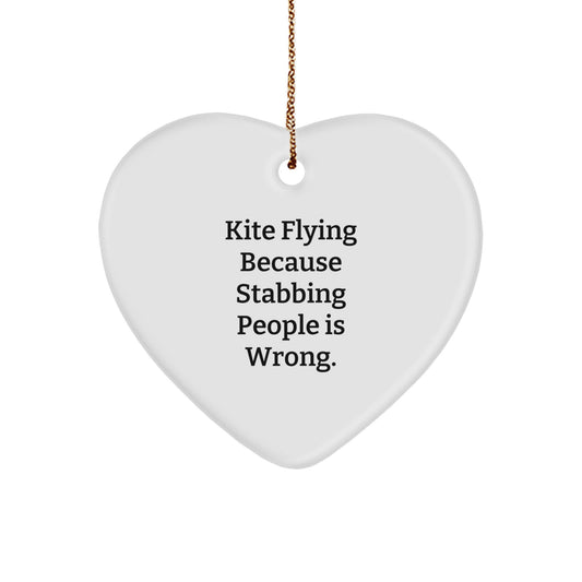 Kite Flying Funny Heart Ornament, Gifts from Friends for Kite Flying Lovers, Unique Christmas Unique Gifts