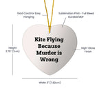 Kite Flying Gifts from Friends, Kite Flying Heart Ornament with Funny Quote, Perfect Christmas Unique Gift for Kite Flying Enthusiasts, Gifts for Kite Flying Lovers