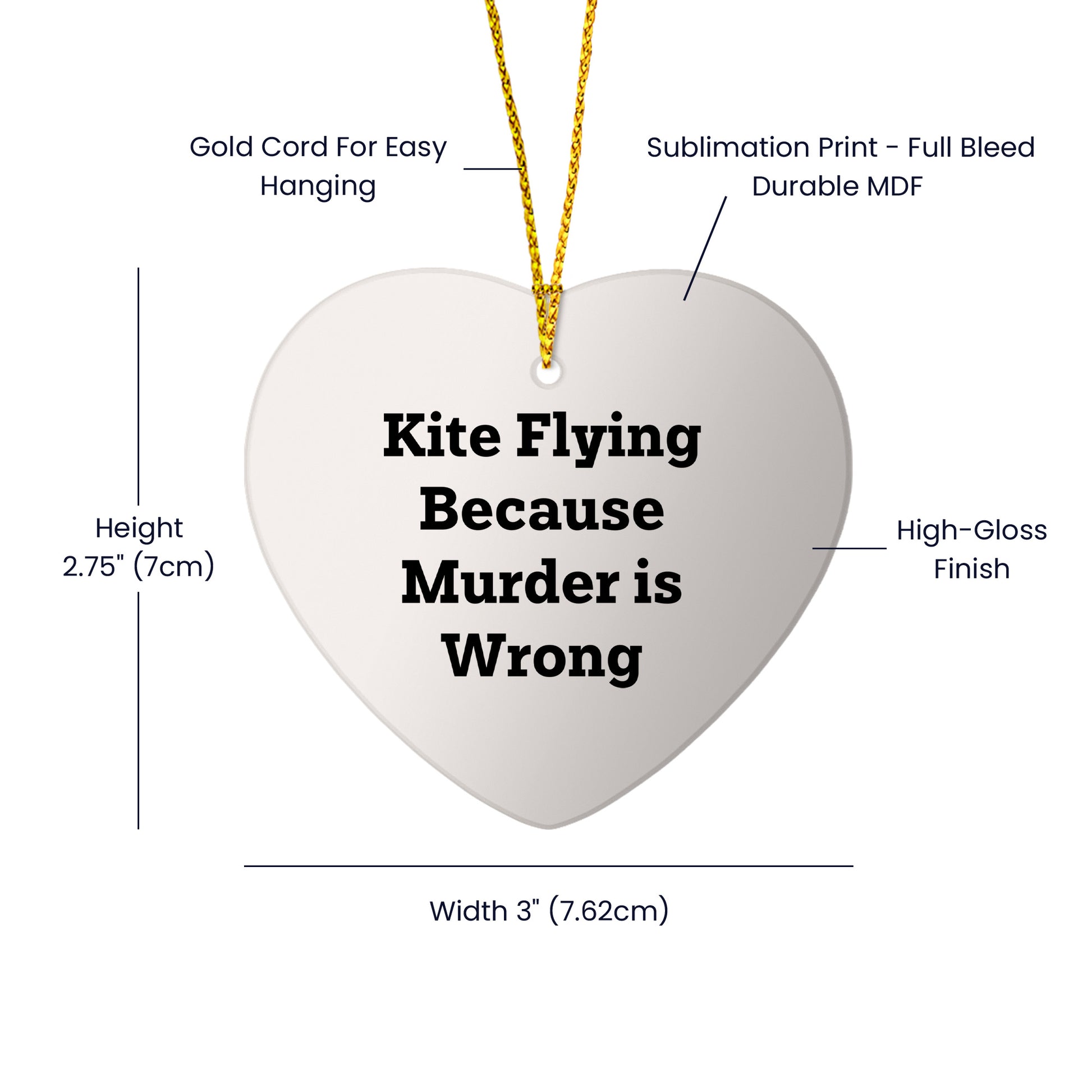 Kite Flying Gifts from Friends, Kite Flying Heart Ornament with Funny Quote, Perfect Christmas Unique Gift for Kite Flying Enthusiasts, Gifts for Kite Flying Lovers