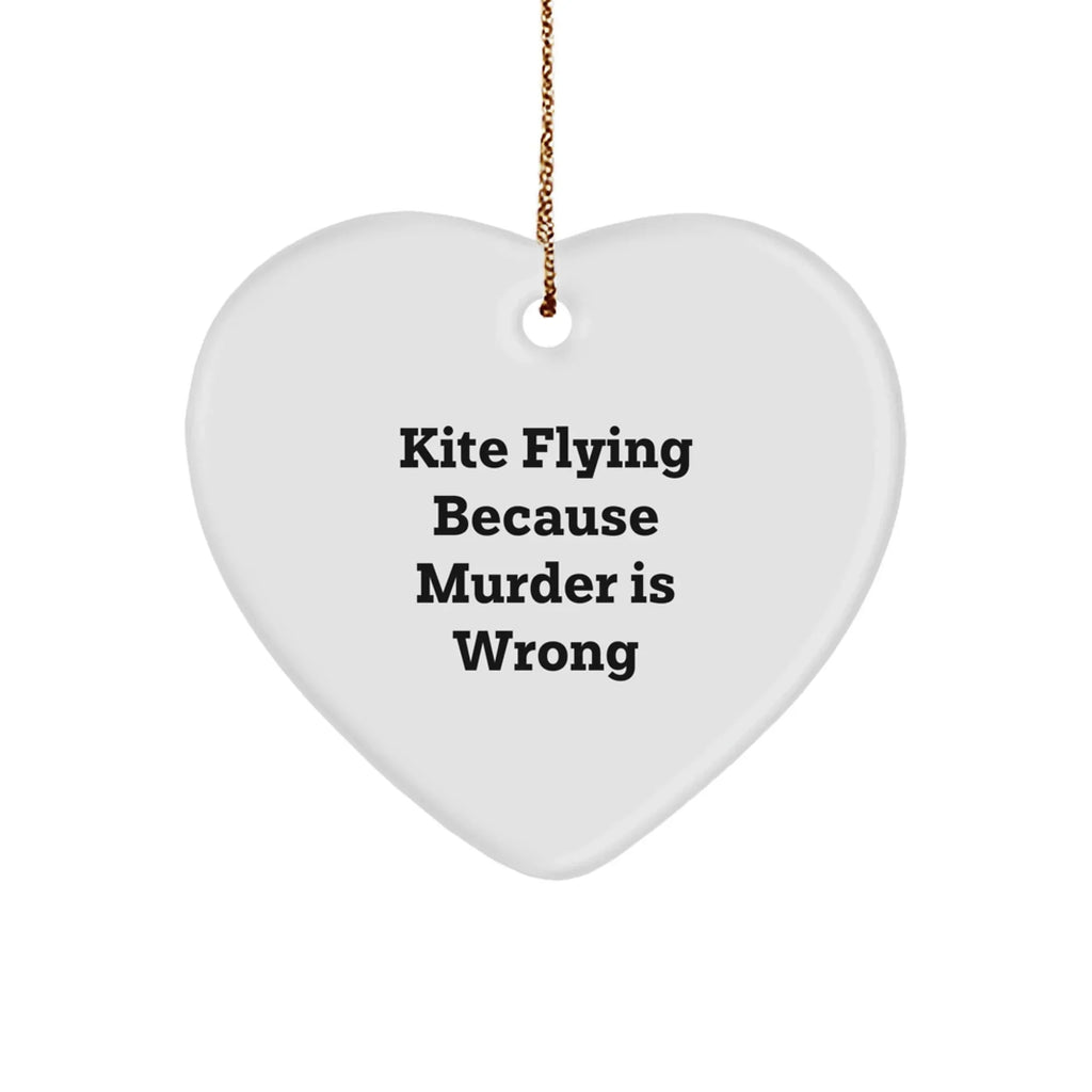 Kite Flying Gifts from Friends, Kite Flying Heart Ornament with Funny Quote, Perfect Christmas Unique Gift for Kite Flying Enthusiasts, Gifts for Kite Flying Lovers