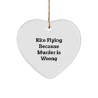 Kite Flying Gifts from Friends, Kite Flying Heart Ornament with Funny Quote, Perfect Christmas Unique Gift for Kite Flying Enthusiasts, Gifts for Kite Flying Lovers