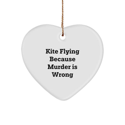 Kite Flying Gifts from Friends, Kite Flying Heart Ornament with Funny Quote, Perfect Christmas Unique Gift for Kite Flying Enthusiasts, Gifts for Kite Flying Lovers