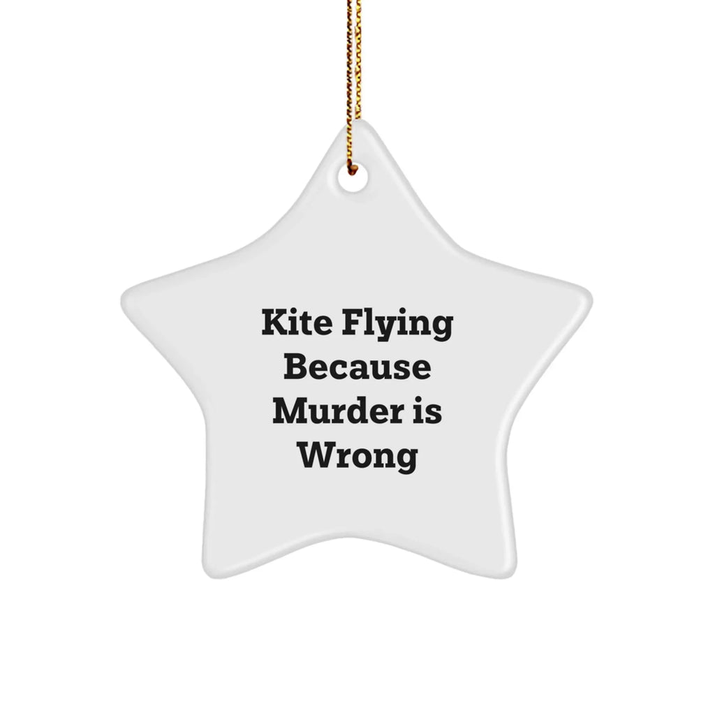 Kite Flying Star Ornament Gifts from Family, Friends, and Coworkers for Kite Flying Enthusiasts - Funny Quote