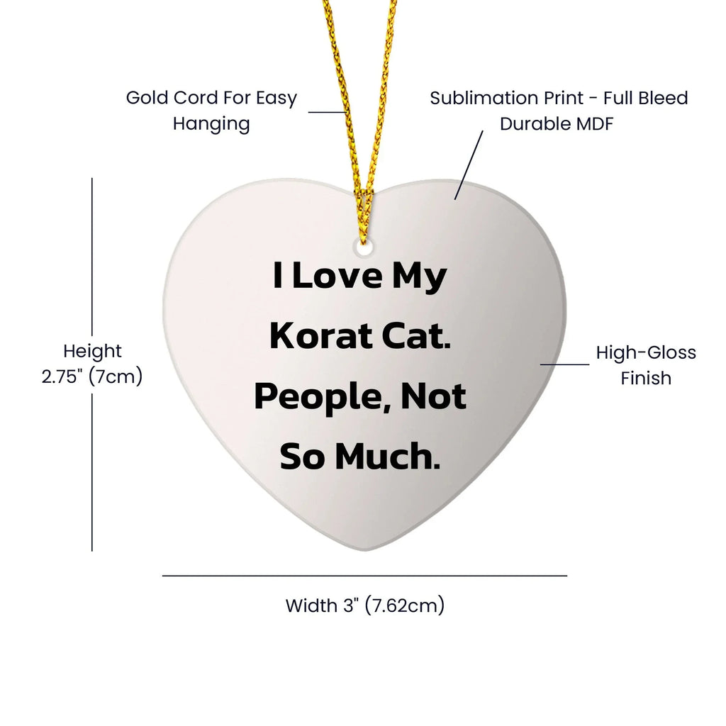 Korat Cat Lovers' Heart Ornament Gifts from Friends, Family, and Coworkers for Christmas