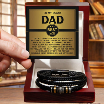 Bonus Dad Gift - Legacy of Love Men's Braided Leather Bracelet with Message Card Set - Mallard Moon Gift Shop