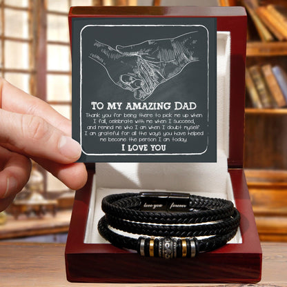 To My Amazing Dad You-Pick Me Up When I Fall Leather Bracelet Gift for Father - Mallard Moon Gift Shop