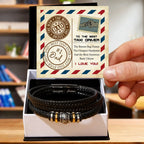 To the Best Taxi Driver – Funny Father’s Day Leather Bracelet Gift for Dad – From the Bravest Bug Hunter to the Most Generous Bank I Know – Black Braided Engraved Dad Bracelet with Gift Box