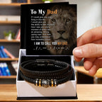 Dad Gift - I am Proud to Call You Dad - Braided Leather Men's Bracelet