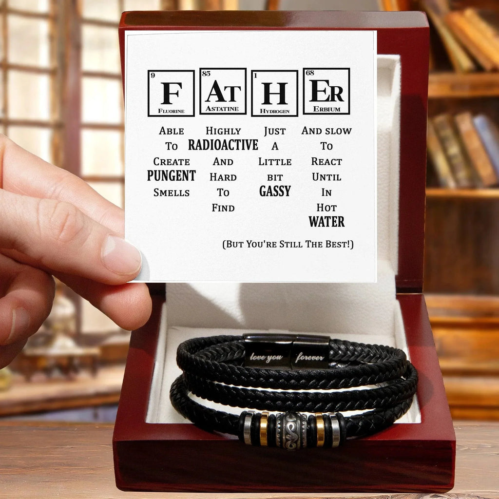 Gift for Father Element Chart You are Still The Best Braided Leather Men's Bracelet