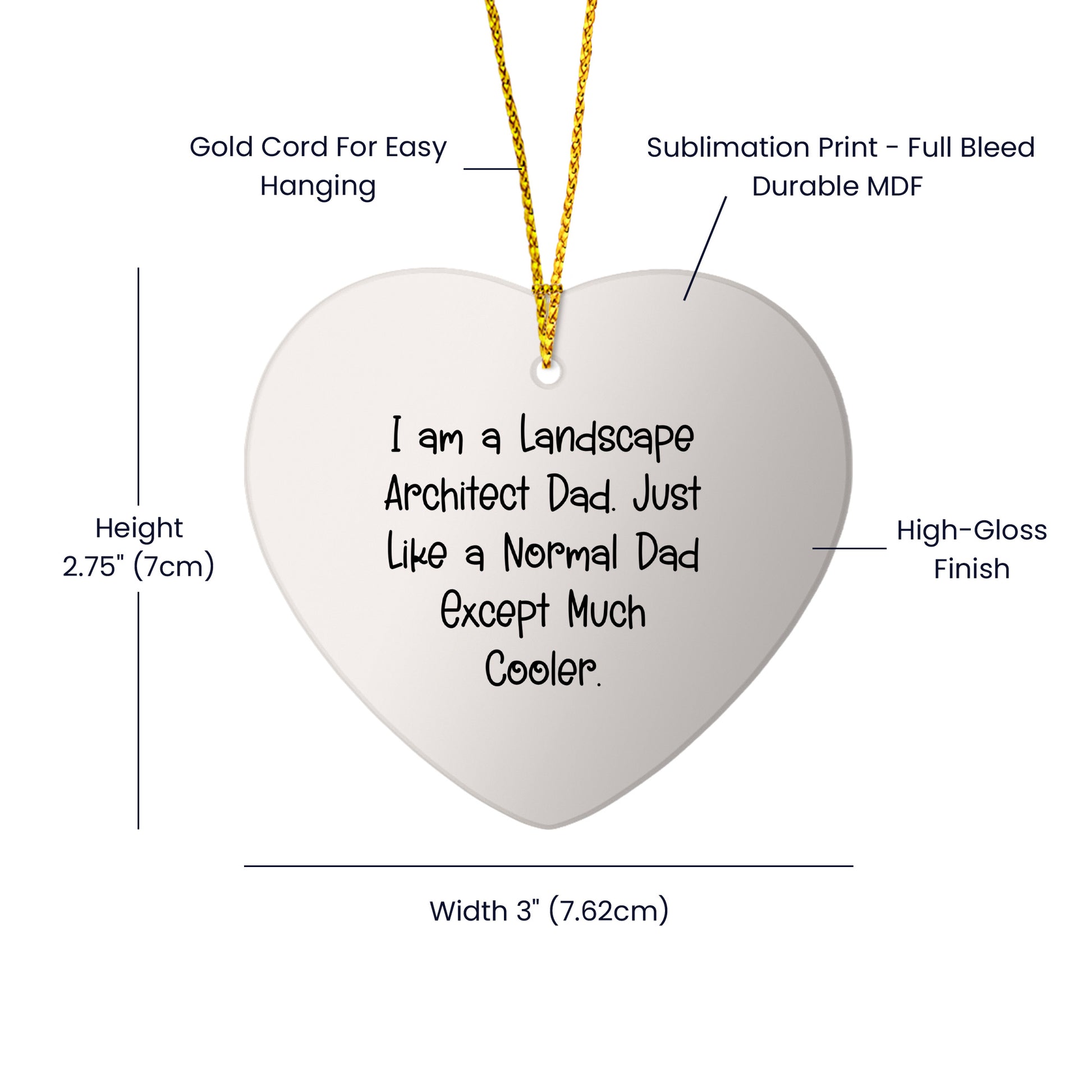 Landscape Architect Gifts - I Am A Landscape Architect Dad. Just Like A Normal Dad Except Much Cooler. - Heart Ornament for Christmas