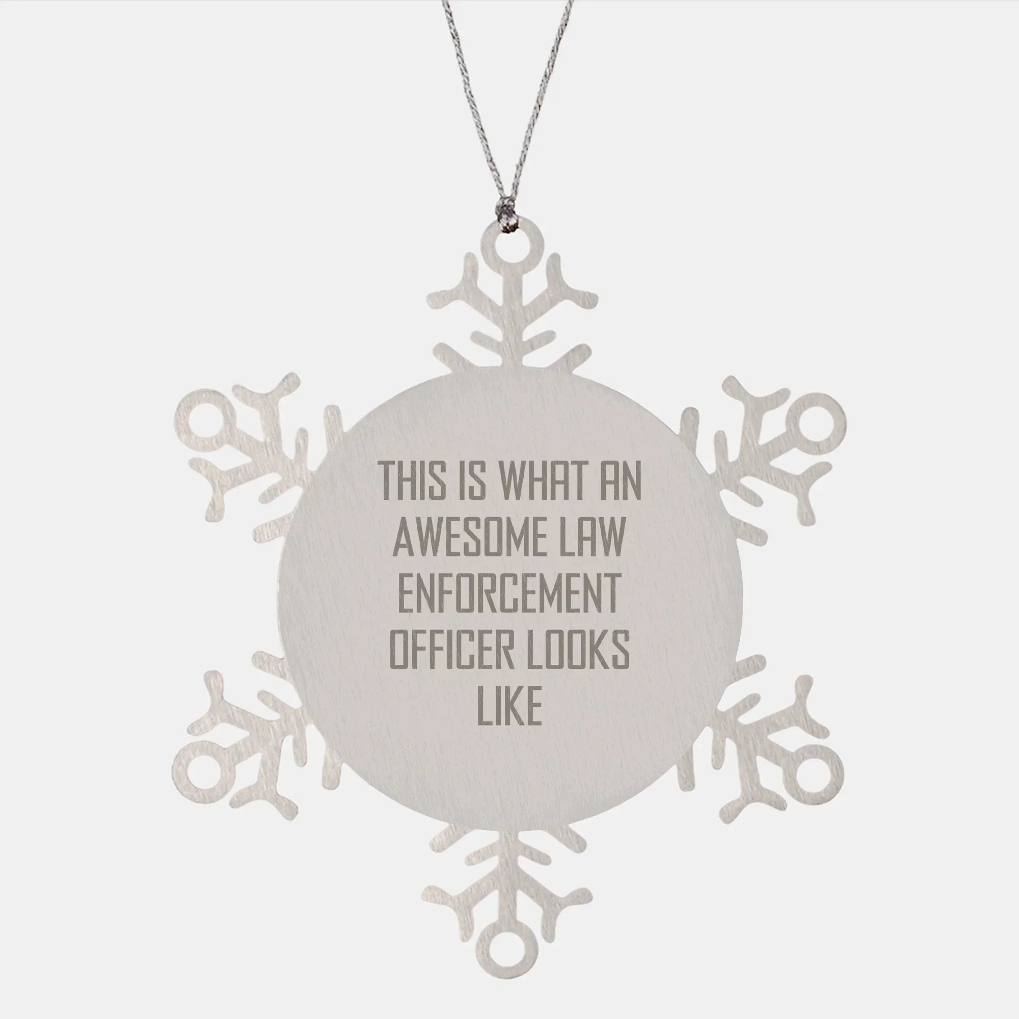Law Enforcement Officer Gifts, Funny Snowflake Ornament, 'This Is What An Awesome Law Enforcement Officer Looks Like', Christmas Unique Gifts for Men, Women, and Friends