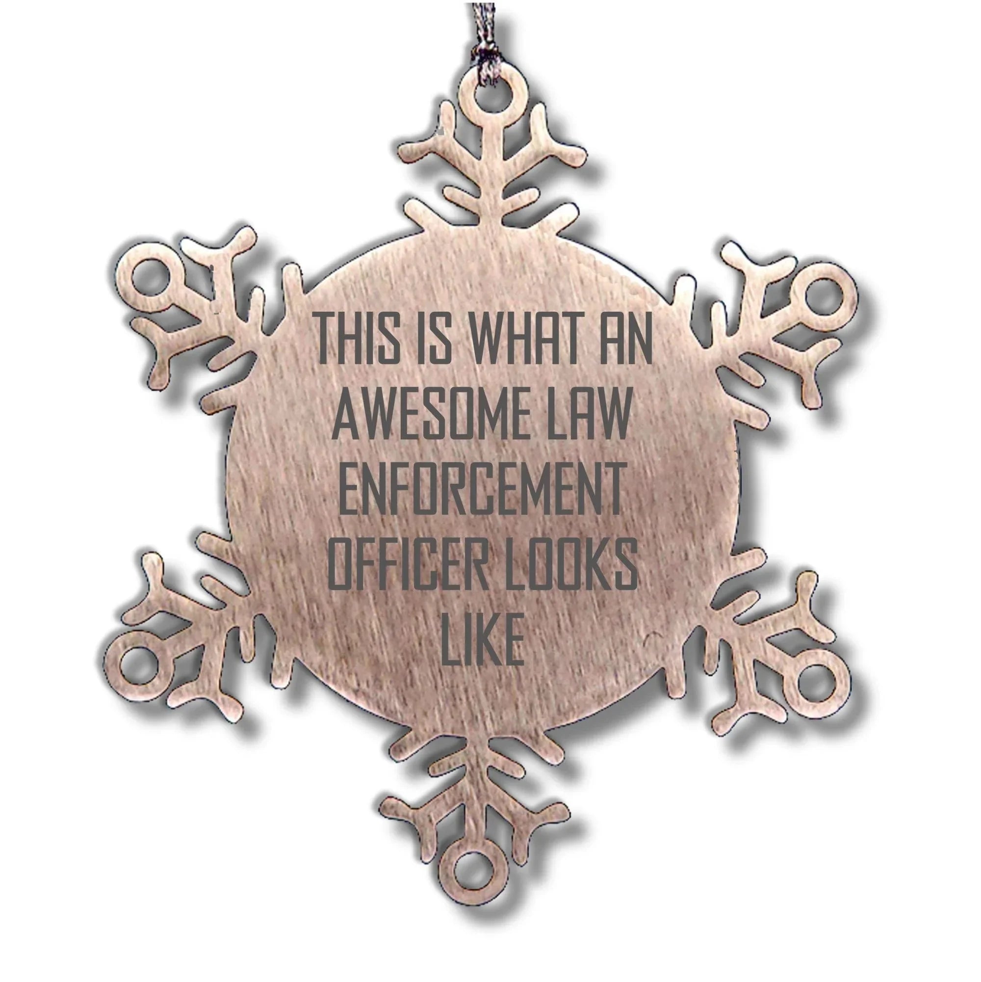 Law Enforcement Officer Gifts, Funny Snowflake Ornament, 'This Is What An Awesome Law Enforcement Officer Looks Like', Christmas Unique Gifts for Men, Women, and Friends