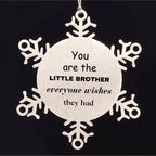 Little Brother Snowflake Ornament, Everyone wishes they had, Inspirational Ornament For Little Brother, Little Brother Gifts, Birthday Christmas Unique Gifts For Little Brother
