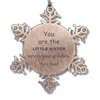 Little Sister Snowflake Ornament, Everyone wishes they had, Inspirational Ornament For Little Sister, Little Sister Gifts, Birthday Christmas Unique Gifts For Little Sister