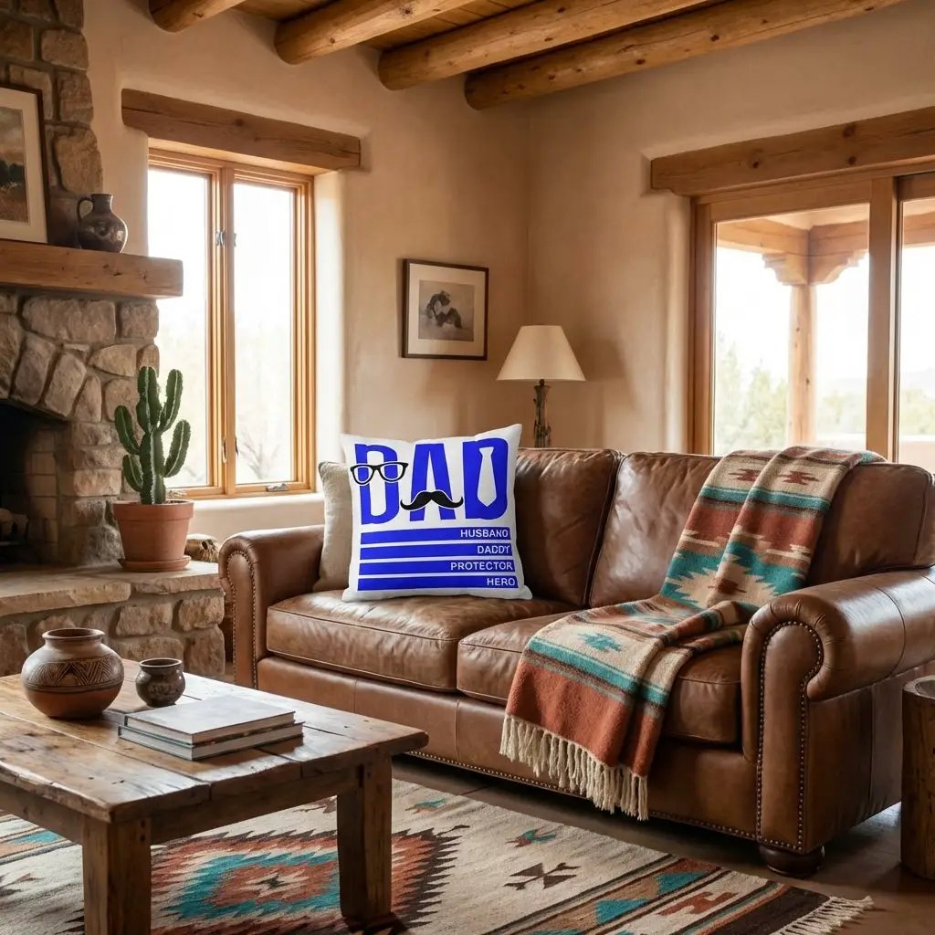 Dad Pillow – Husband Daddy Protector Hero Throw Pillow – Gift for Dad – Father’s Day Pillow – Masculine Home Decor Cushion