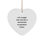 Logger Dad Heart Christmas Tree Ornament - I Am A Logger Dad Just Like a Regular Dad, But Much Cooler