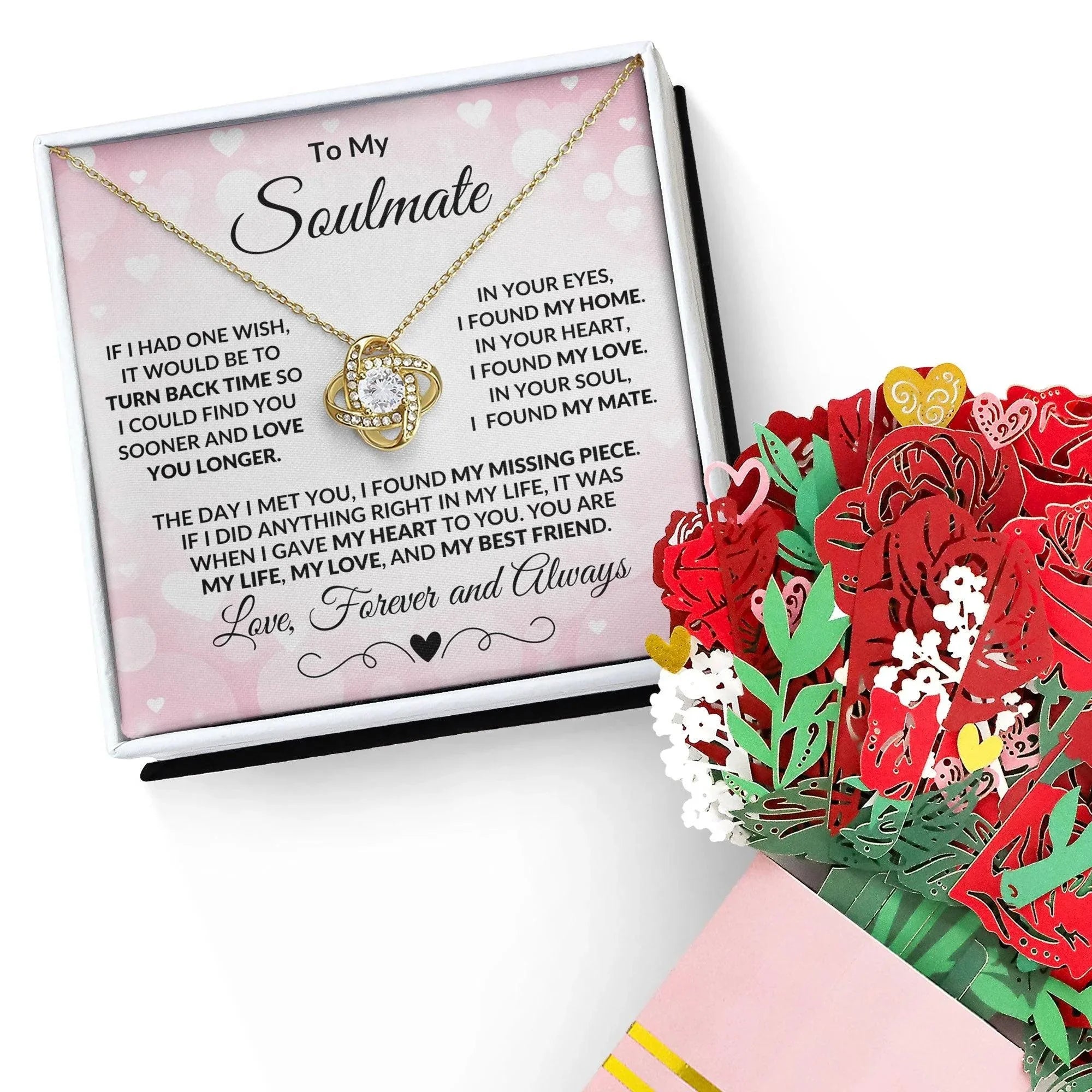 To My Soulmate - Turn Back Time - Love Knot Necklace