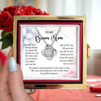 Gift for Your Bonus Mom - Beautiful Chapter - Love Knot Necklace with Rose Gift Gox