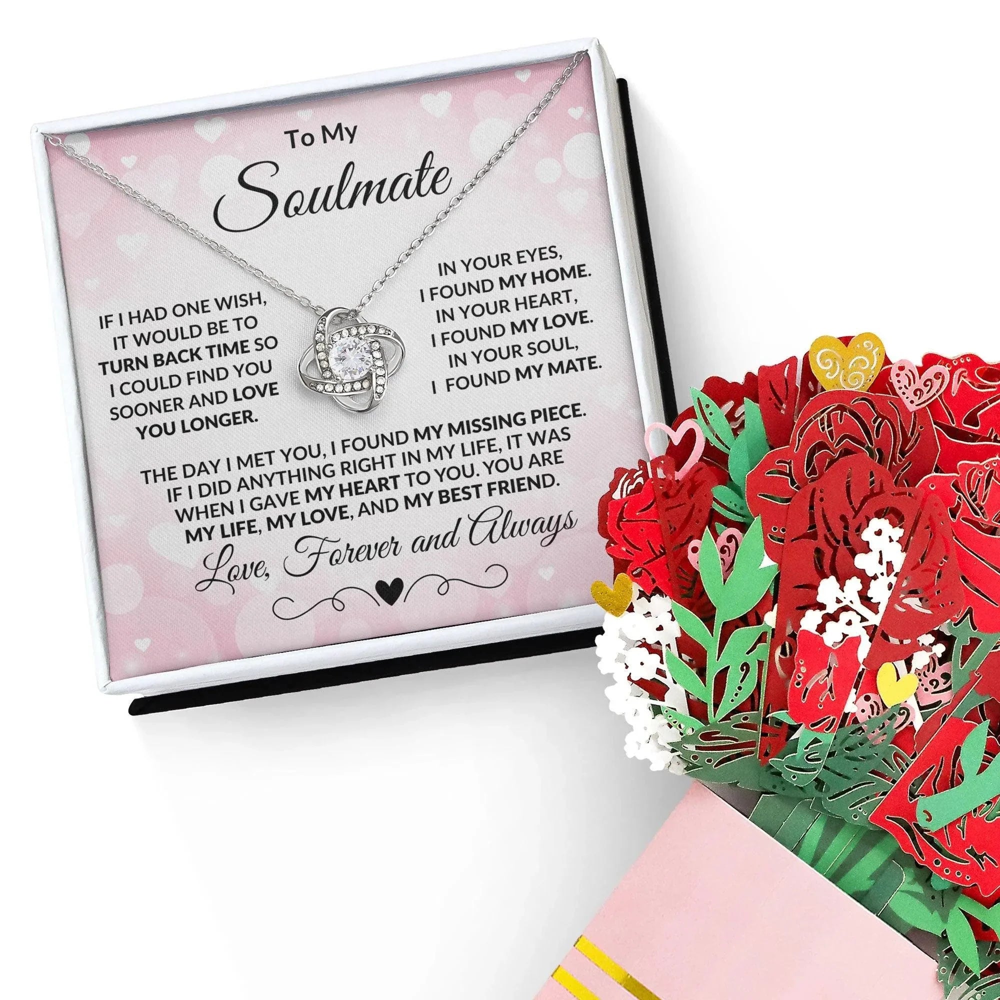 To My Soulmate - Turn Back Time - Love Knot Necklace