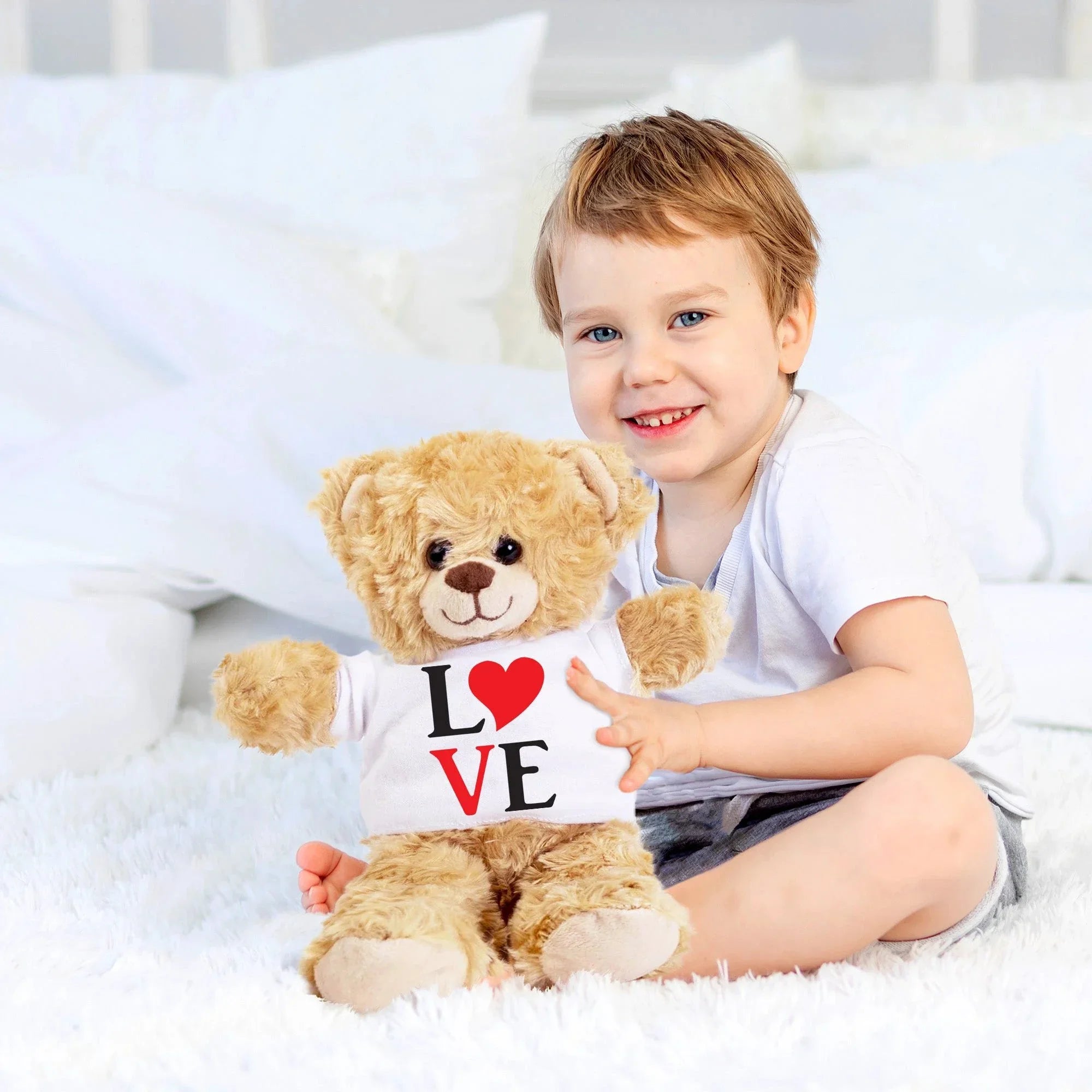 Spread Some Love - Adorable Plush Lamb, Panda, or Teddy Bear with Tee Shirt