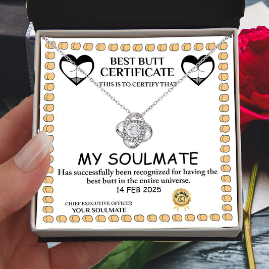 Best Butt & Endless Love Certified! Funny Love Knot Necklace Valentine's Day Gift