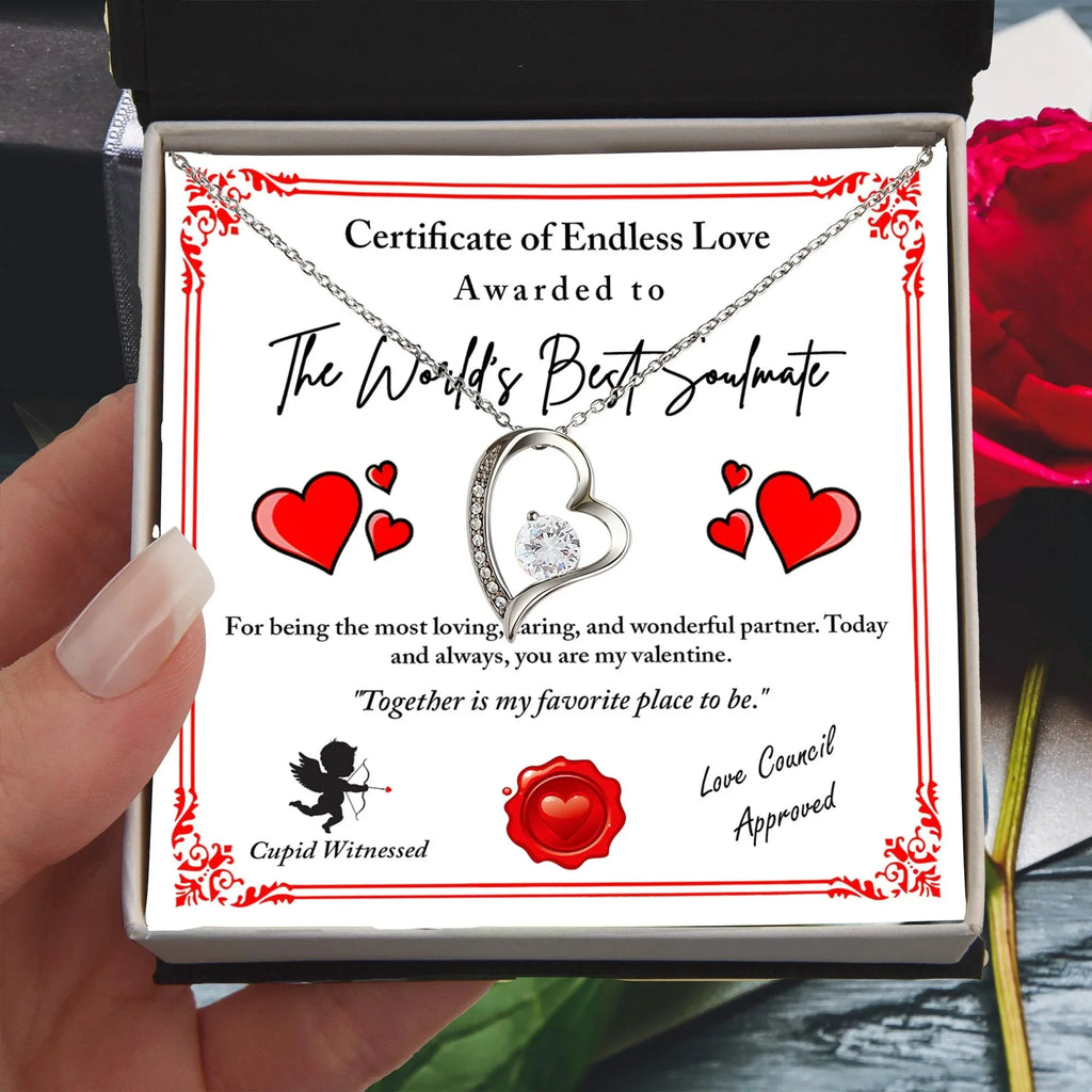 To My Valentine: Romantic Love Knot Necklace with Emotional Message