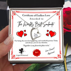 To My Valentine: Romantic Love Knot Necklace with Emotional Message