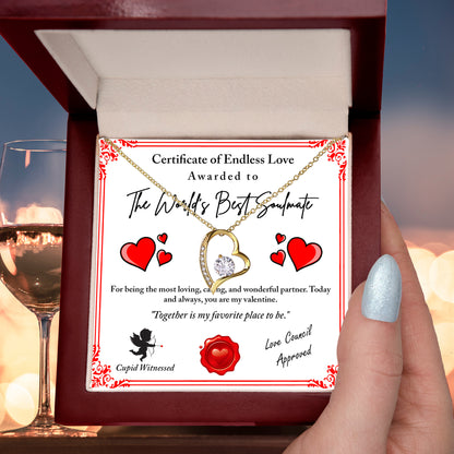 To My Valentine: Romantic Love Knot Necklace with Emotional Message - Mallard Moon Gift Shop