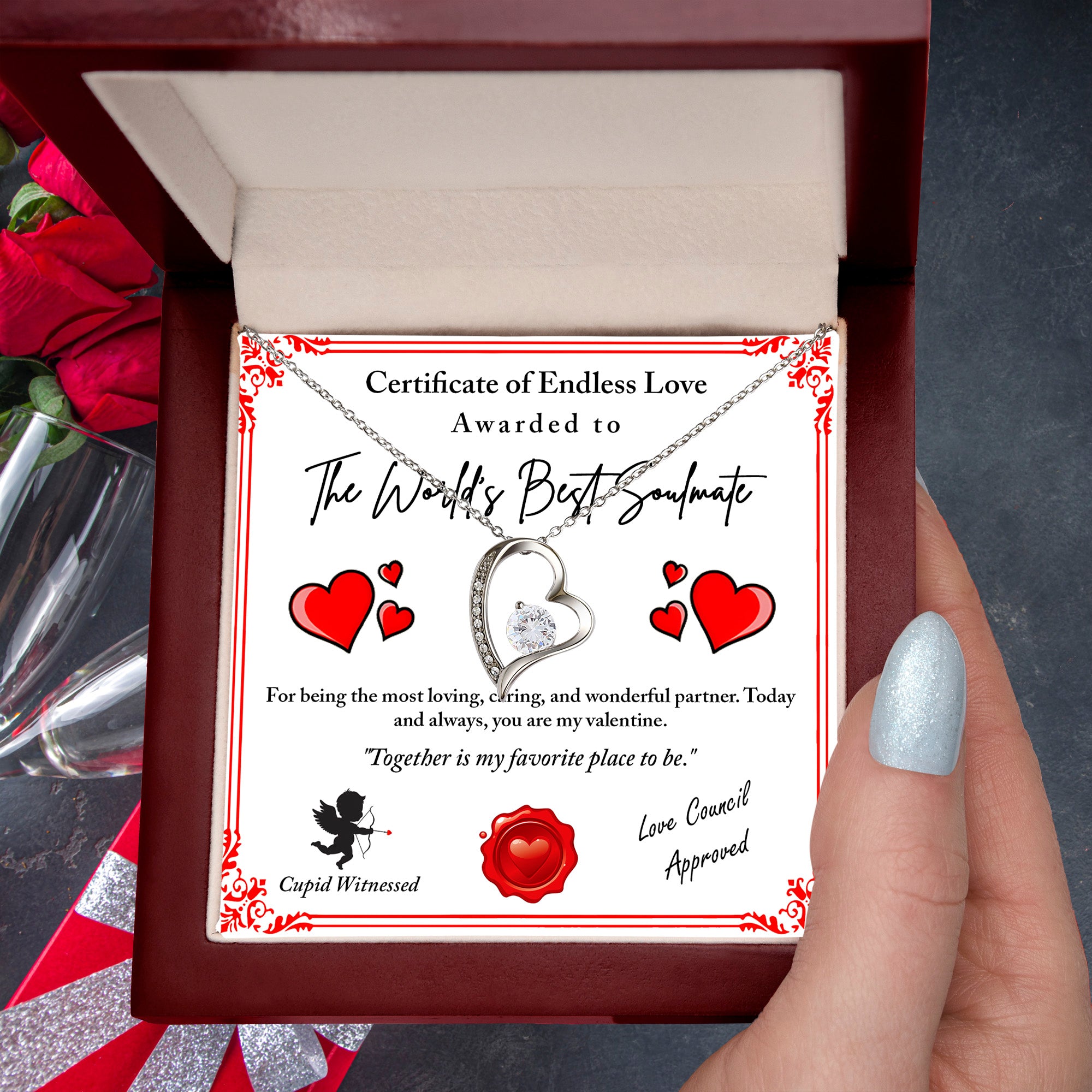 To My Valentine: Romantic Love Knot Necklace with Emotional Message - Mallard Moon Gift Shop