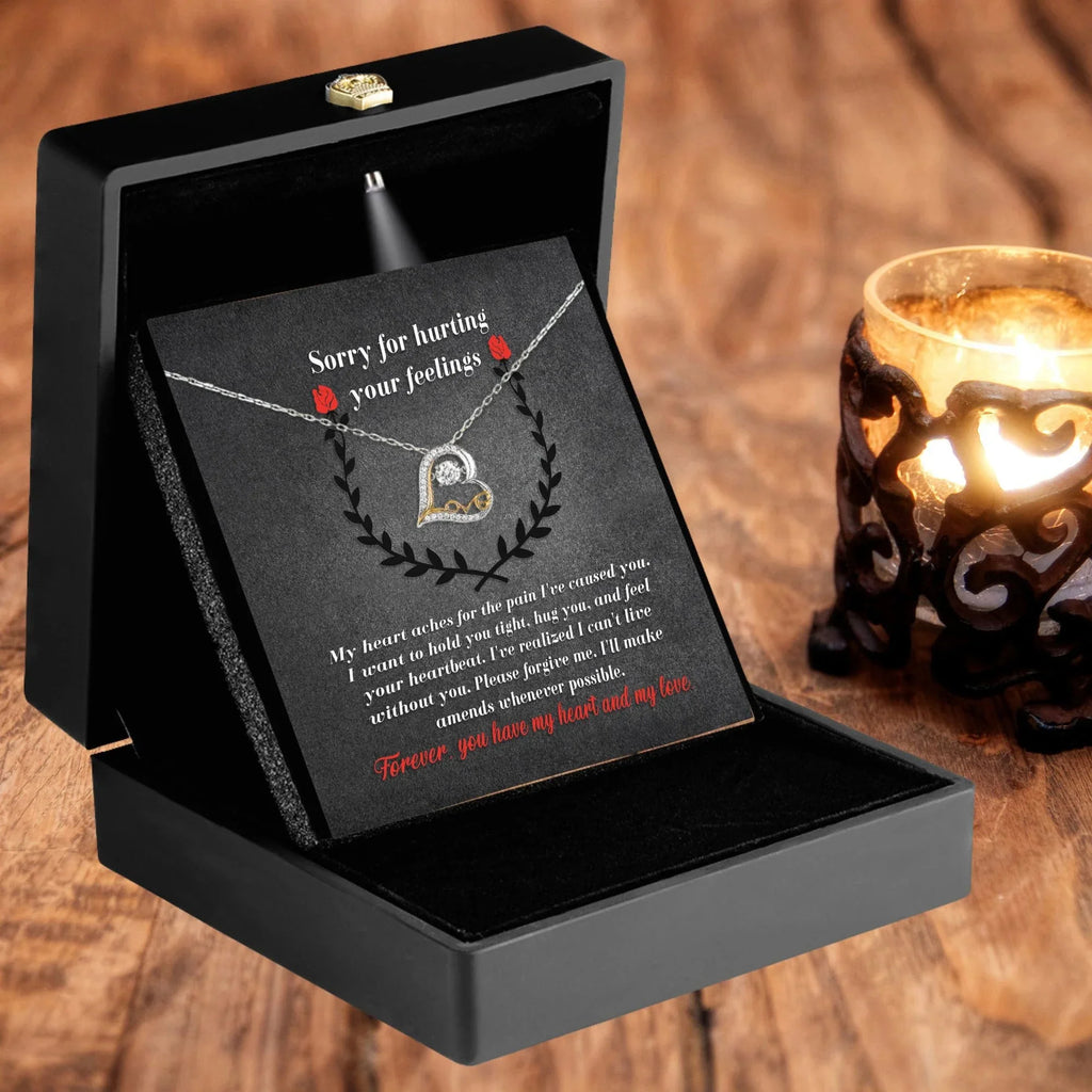 Apology Gift for Girlfriend, Wife, Soulmate - Sorry, Make Amends - Love Dancing Heart Pendant Necklace