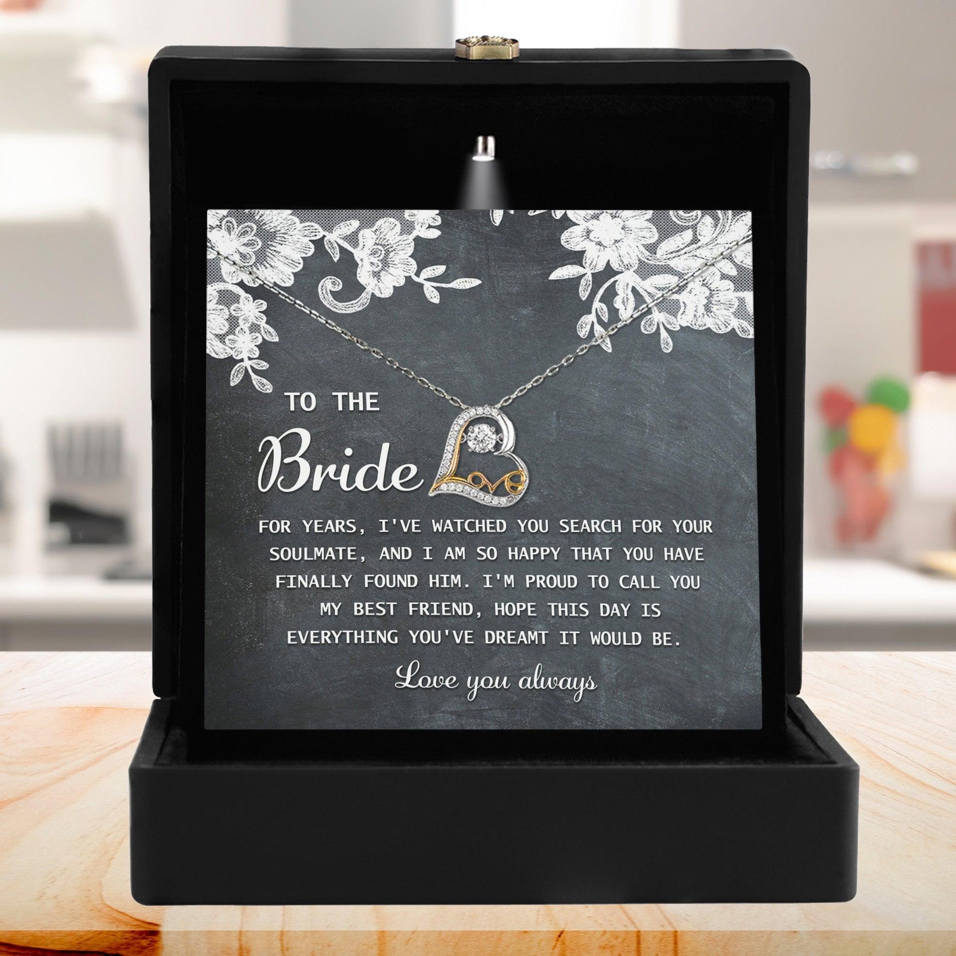 Bride Wedding Day Gift - My Best Friend - Love Dancing Heart Pendant Necklace - Mallard Moon Gift Shop