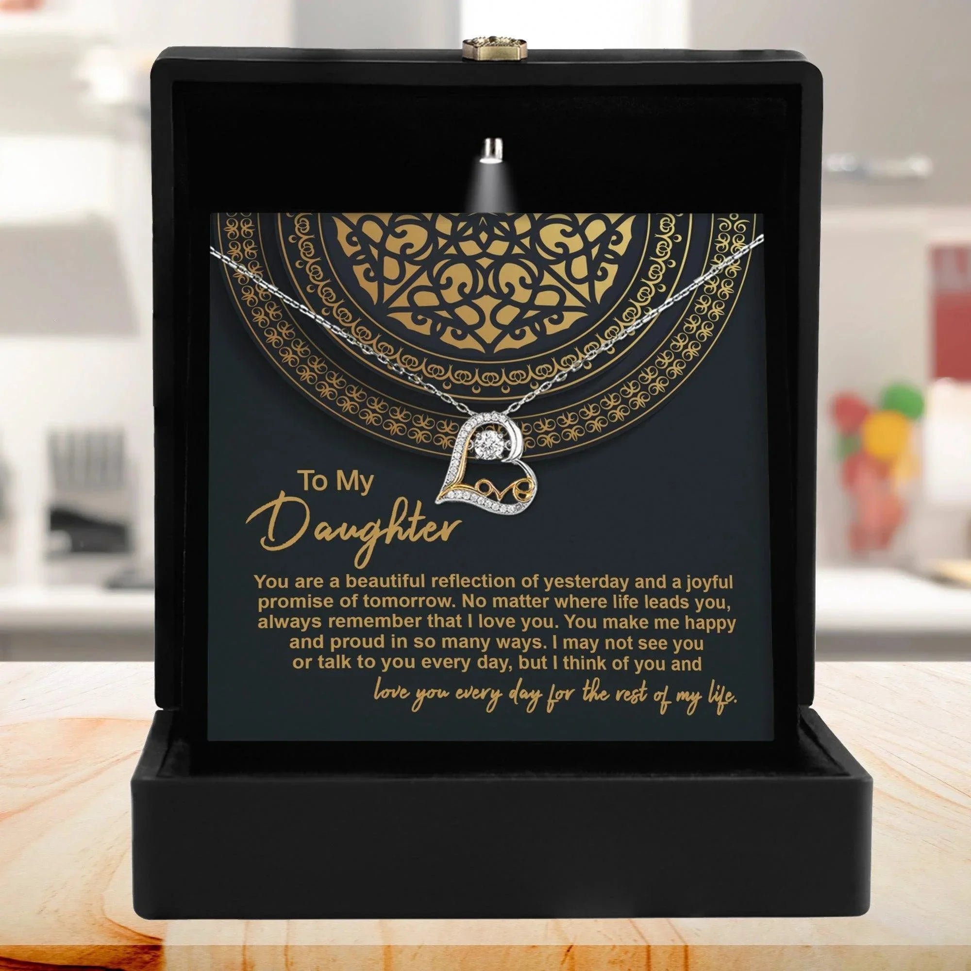 Daughter Birthday, Christmas, Graduation Gift - Beautiful Reflection - Love Dancing Necklace