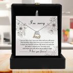 Apology Gift for Her - Sorry For The Pain I Caused You - Love Dancing Heart Pendant Necklace