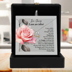 Apology Gift for Her - I'm Sorry I am an Idiot - Love Dancing Heart Pendant Necklace