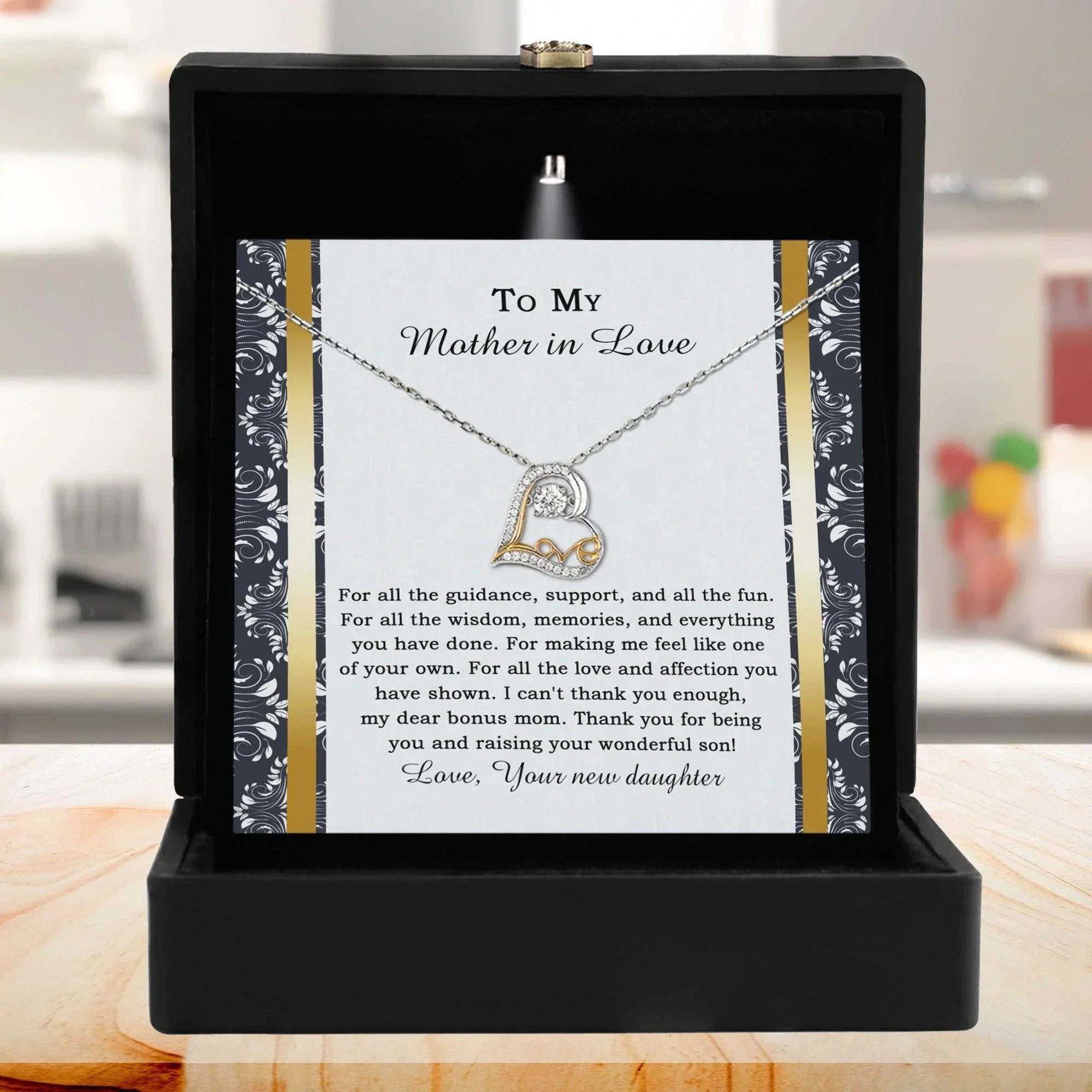 Mother-in-law Wedding Day Gift - One Of Your Own - Love Dancing Heart Pendant Necklace