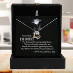 Apology Gift for Girlfriend, Wife, Soulmate - Sorry, Painful Lesson - Love Dancing Heart Pendant Necklace