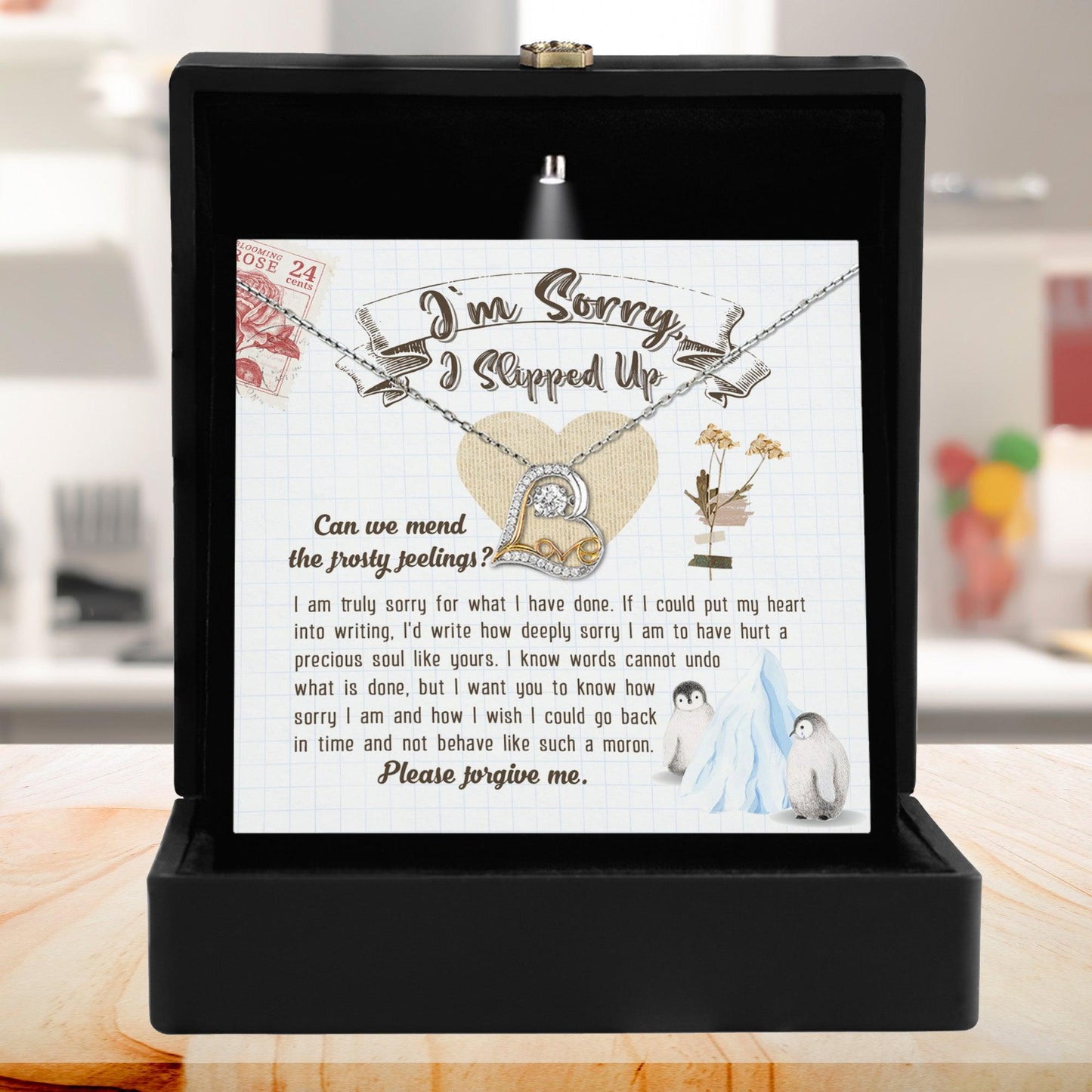 Apology Gift for Girlfriend, Wife, Soulmate - Sorry, Precious Soul - Love Dancing Heart Pendant Necklace - Mallard Moon Gift Shop