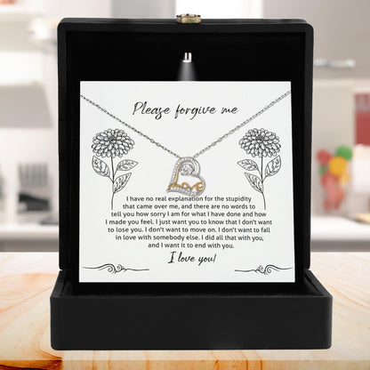 Apology Gift for Girlfriend, Wife, Soulmate - Sorry, Real Explanation - Love Dancing Heart Pendant Necklace - Mallard Moon Gift Shop