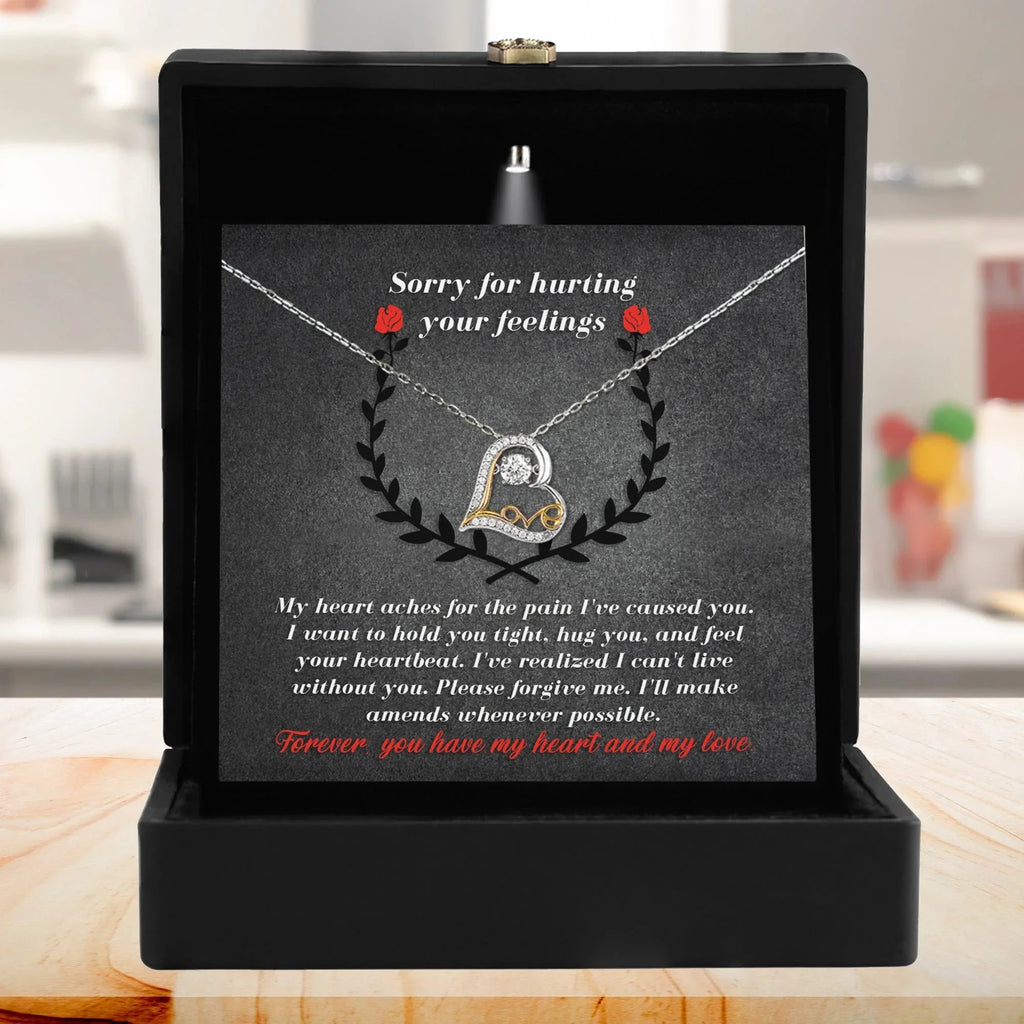 Apology Gift for Girlfriend, Wife, Soulmate - Sorry, Make Amends - Love Dancing Heart Pendant Necklace