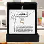 Apology Gift for Girlfriend, Wife, Soulmate - Sorry, Missing Piece - Love Dancing Heart Pendant Necklace