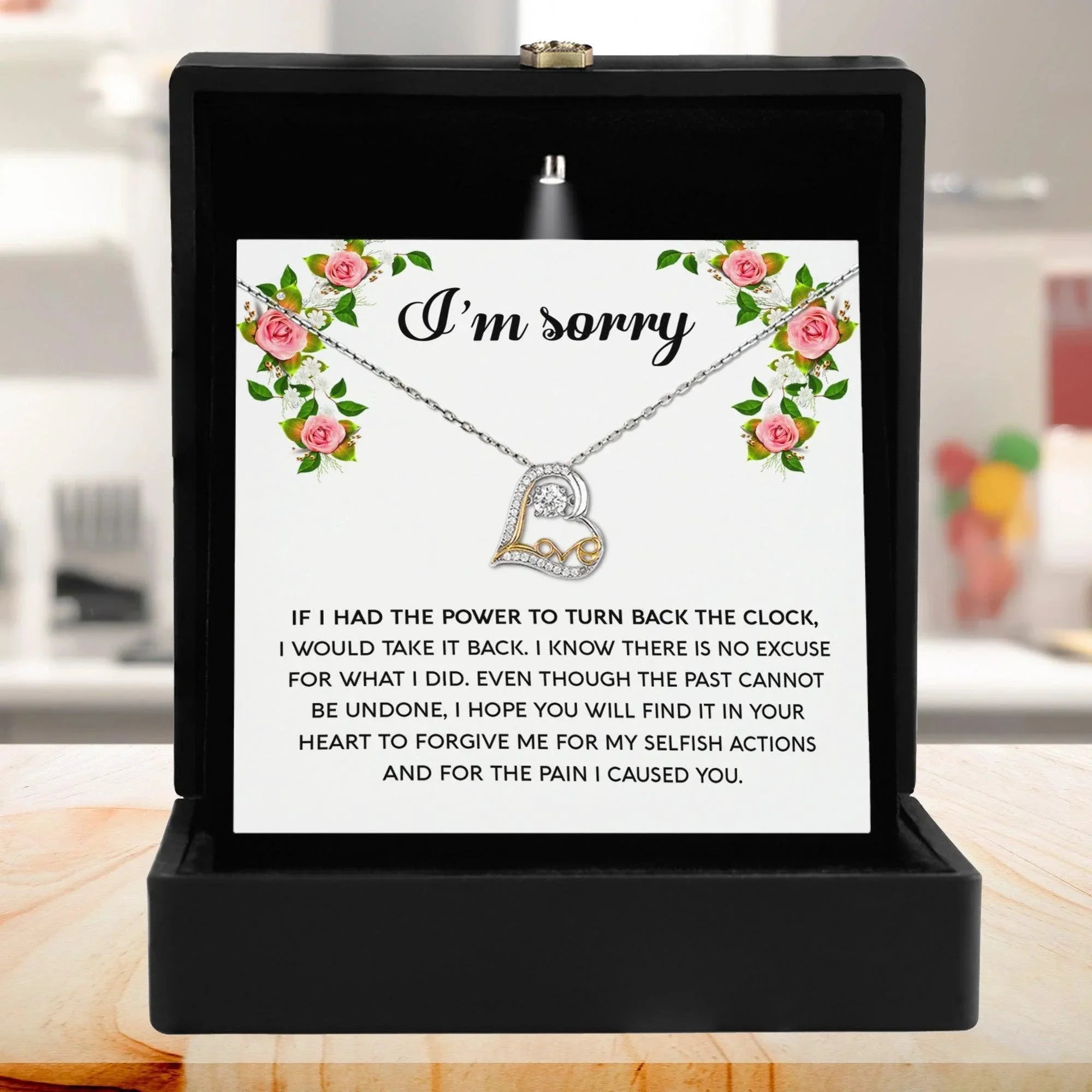 Gift for Girlfriend, Wife - Sorry, Make It Right - Love Heart Pendant Necklace