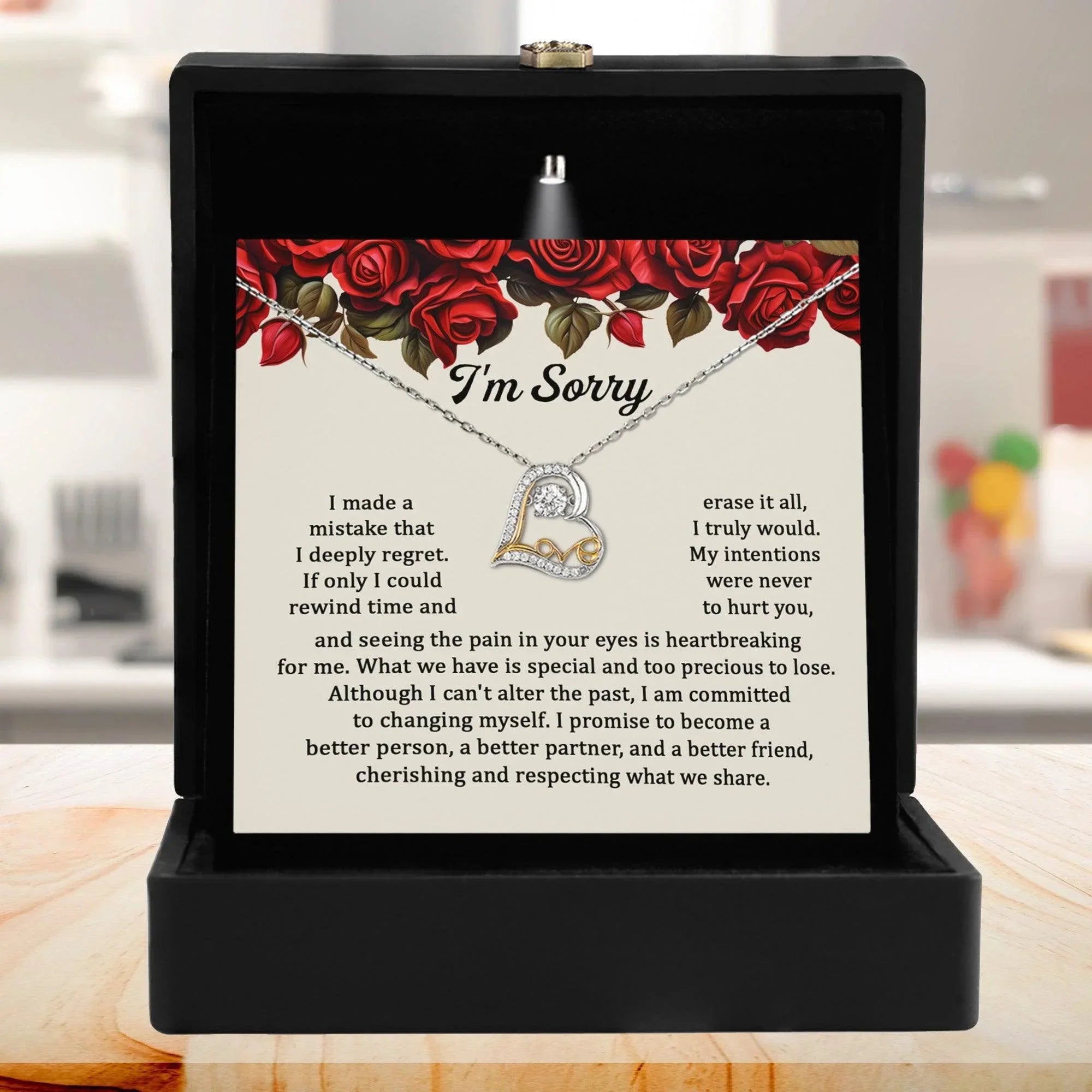 Apology Gift for Girlfriend, Wife - Sorry, Precious To Lose - Love Heart Pendant Necklace