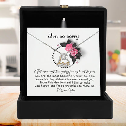 Apology Gift for Girlfriend, Wife, Soulmate - Sorry, Make You Happy - Love Dancing Heart Pendant Necklace - Mallard Moon Gift Shop