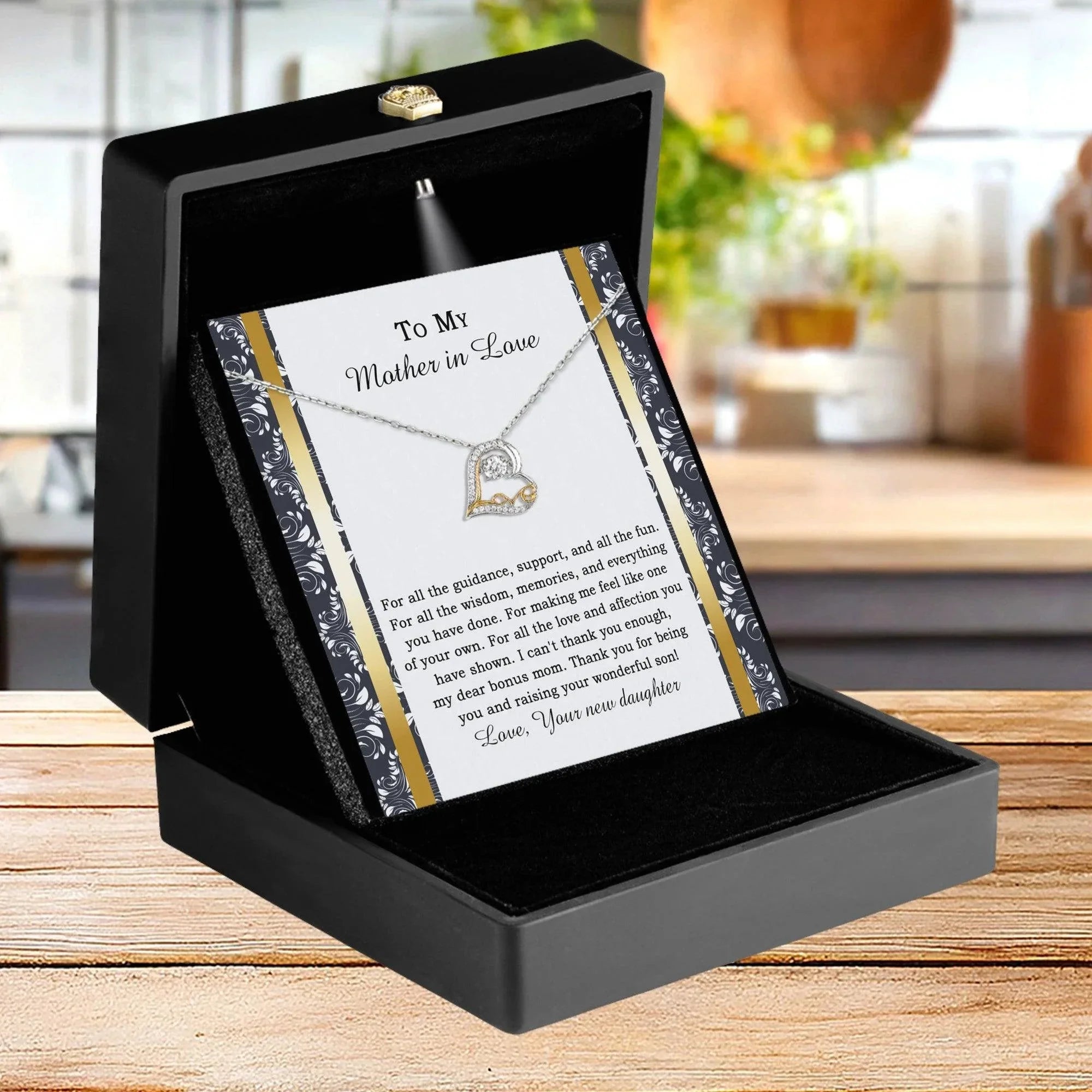 Mother-in-law Wedding Day Gift - One Of Your Own - Love Dancing Heart Pendant Necklace