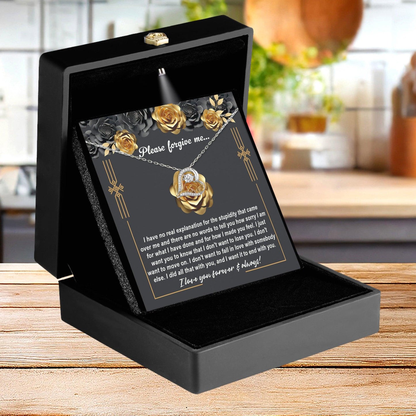 Apology Gift for Girlfriend, Wife, Soulmate - Sorry, End With You - Love Heart Pendant Necklace - Mallard Moon Gift Shop