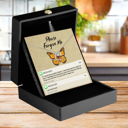 Apology Gift for Girlfriend, Wife, Soulmate - Sorry, In Your Heart - Love Heart Pendant Necklace - Mallard Moon Gift Shop
