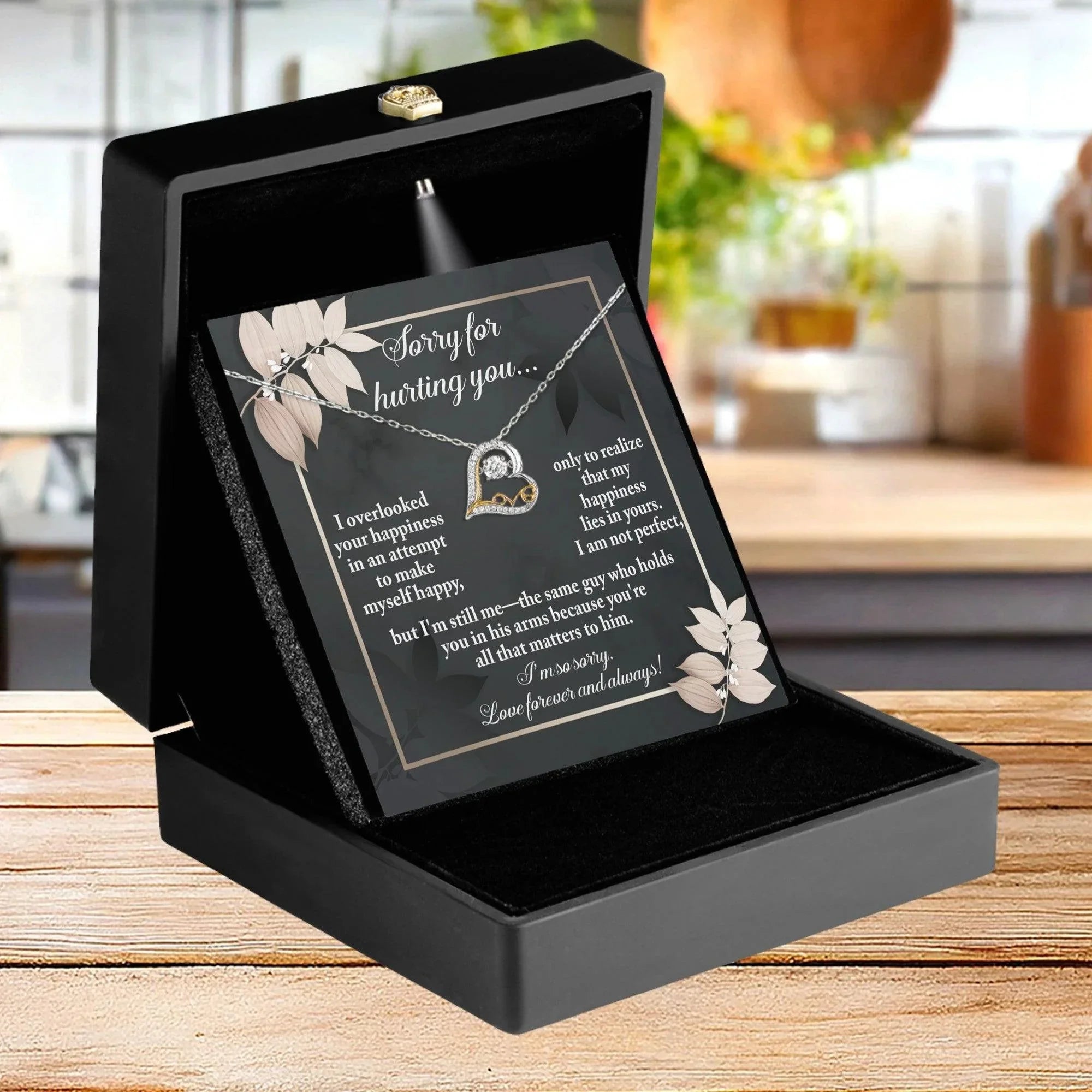 Apology Gift for Girlfriend, Wife, Soulmate - Sorry, Lies In Yours - Love Heart Pendant Necklace